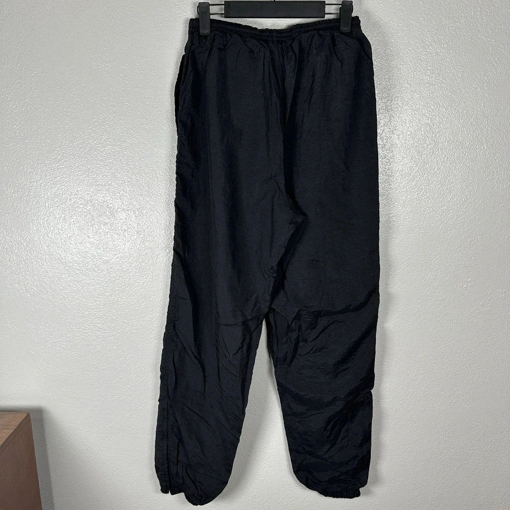 Nike Vtg 90s Lined Nylon Windbreaker Track Pants Mens‎ Size Medium Black Joggers